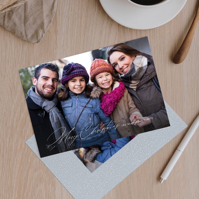Tarjeta Festiva Moderno y moderno foto de la familia Merry Christm (Subido por el creador)