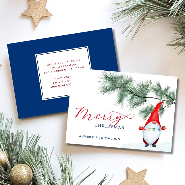 Tarjeta Festiva Moderno y sencillo negocio de Gnome navideño (Subido por el creador)