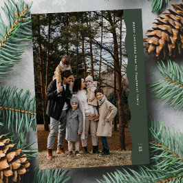 Tarjeta Festiva Moderno y simple dos Navidades verdes con bordes o