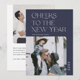 Tarjeta Festiva Moderno y simple Feliz Año Nuevo 2022 Foto Festivi