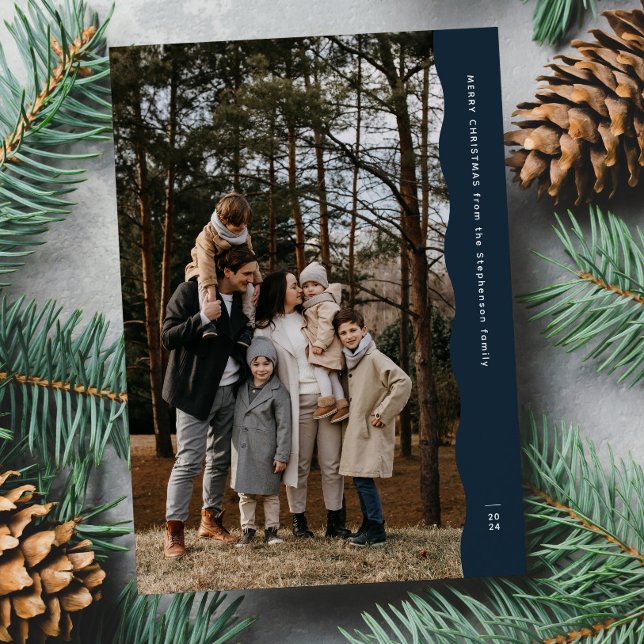 Tarjeta Festiva Moderno y simple Navidades de la marina con bordes (Subido por el creador)