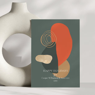 Tarjeta Festiva Moderno y Verde Rojo Resumen Arte Único