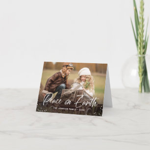 Tarjeta Festiva Modernos 3 Navidades de FOTOS Paz en la Tierra