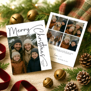 Tarjeta Festiva Modernos cinco Navidades de fotografía