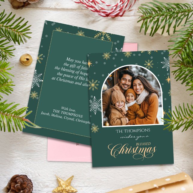 Tarjeta Festiva Modernos copos de nieve en invierno Foto de Navida (Subido por el creador)