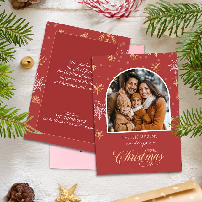 Tarjeta Festiva Modernos copos de nieve en invierno Foto de Navida (Subido por el creador)