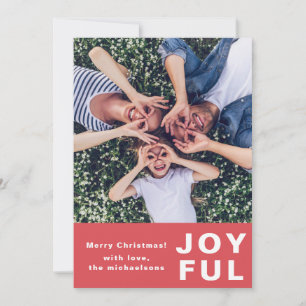 Tarjeta Festiva Modernos Navidades alegres, dos fotos rojas