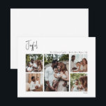 Tarjeta Festiva Modernos Navidades alegres escriben cinco fotos<br><div class="desc">Esta moderna y alegre tarjeta de vacaciones de cinco fotos de Navidades es perfecta para su minimalista y chic saludo de vacaciones en blanco y negro. La caligrafía escrita a mano, mínima y caprichosa, es delicada y rústica, aunque elegante y elegante. El diseño refleja un simple día de invierno blanco...</div>