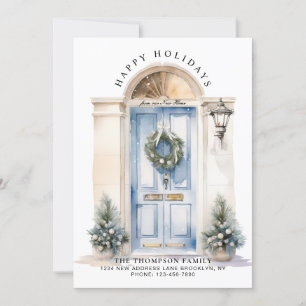 Tarjeta Festiva Modernos Navidades blancos en casa