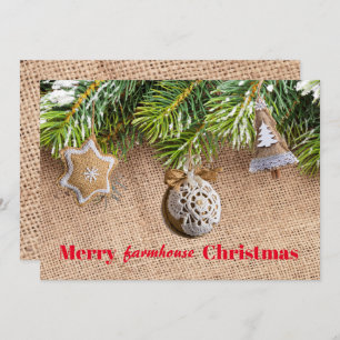Tarjeta Festiva Modernos Navidades campesinos Rústicos Ornamentos 