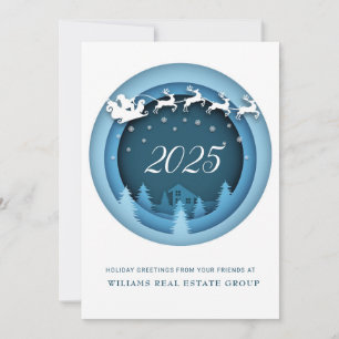 Tarjeta Festiva Modernos Navidades Composición Saludo Corporativo
