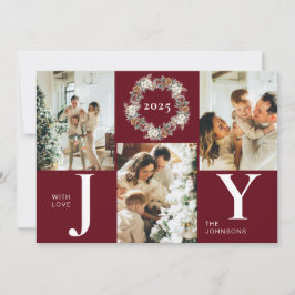 Tarjeta Festiva Modernos Navidades de Alegría de Collage de fotos