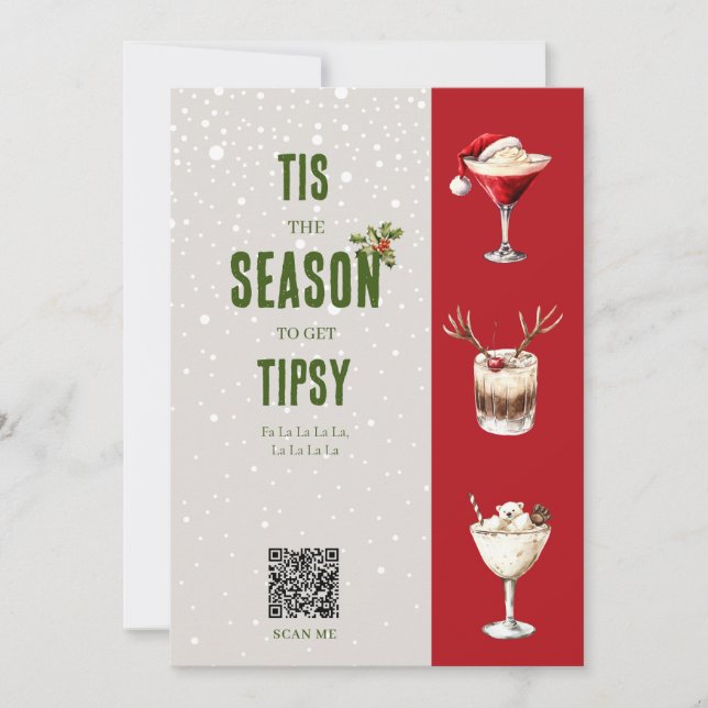 Tarjeta Festiva Modernos navidades de código qr de vídeo personal  (Anverso)