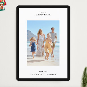 Tarjeta Festiva Modernos Navidades de fotografía de marco simple n