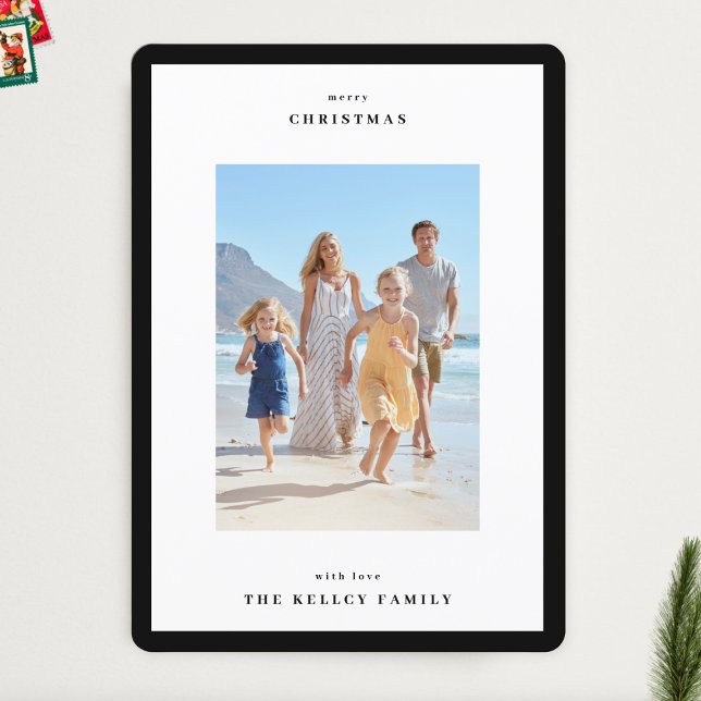 Tarjeta Festiva Modernos Navidades de fotografía de marco simple n (Subido por el creador)