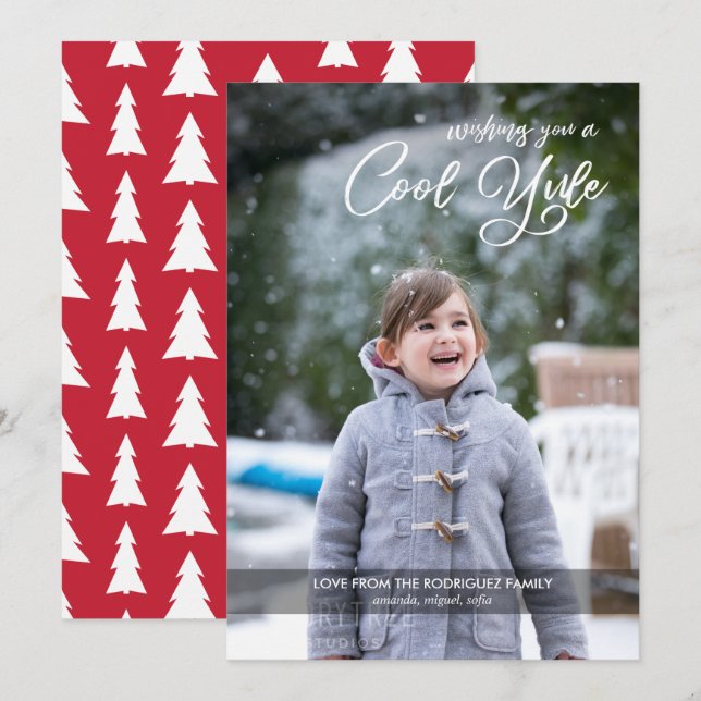 Tarjeta Festiva Modernos Navidades de fotos de Personalizados de G (Anverso / Reverso)