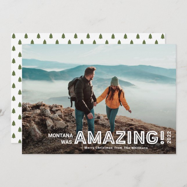 Tarjeta Festiva Modernos Navidades de fotos de sangre completa en  (Anverso / Reverso)