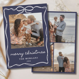 Tarjeta Festiva Modernos Navidades de la Marina Formal se doblan 4