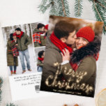 Tarjeta Festiva Modernos Navidades de oro 4 saludo fotográfico<br><div class="desc">Fotos de Navidad de Feliz Feliz Navidad con tarjeta de vacaciones. Sorprende y trae alegría a los cercanos y hace que la celebración sea inolvidable. Para una mayor personalización,  haga clic en el enlace "personalizar adicional" y utilice nuestra herramienta de diseño para modificar esta plantilla.</div>