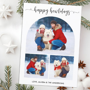 Tarjeta Festiva Modernos Navidades felices de Howlidays Dog Arch 3