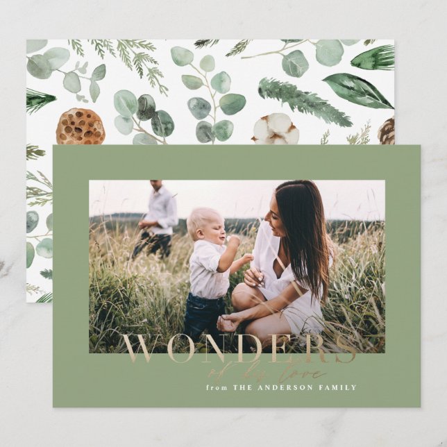 Tarjeta Festiva Modernos Navidades fotográficos mínimos se pregunt (Anverso / Reverso)