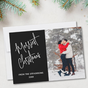 Tarjeta Festiva Modernos Navidades más bonitos foto negra