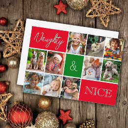 Tarjeta Festiva Modernos Navidades Minimalistas de Collage de foto