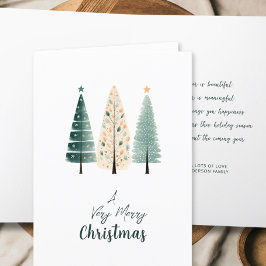 Tarjeta Festiva Modernos Navidades Minimalistas elegantes pinos