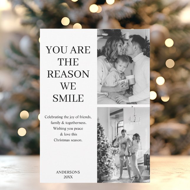 Tarjeta Festiva "Modernos Navidades Minimalistas multifotográficos (Subido por el creador)