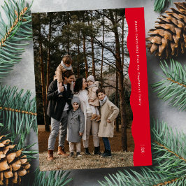 Tarjeta Festiva Modernos Navidades rojos con bordes ondulados de d