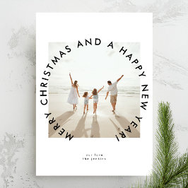 Tarjeta Festiva Modernos Navidades simples Foto Saludo