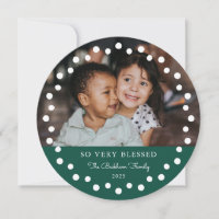 Modernos puntos blancos marco foto ornamento verde