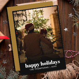Tarjeta Festiva Modernos y elegantes Navidades de fotografía famil