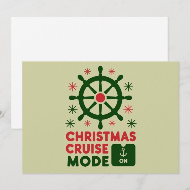 Tarjeta Festiva Modo De Crucero De navidades En Navidades De Buque (Anverso / Reverso)