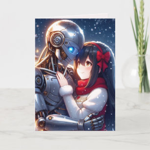 Tarjeta Festiva Moe Chatbot Love Hombres Robot Anime Navidades