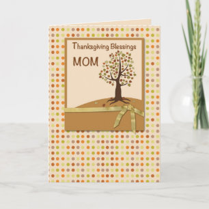 Tarjeta Festiva MOM, bendiciones de acción de gracias, puntos de p