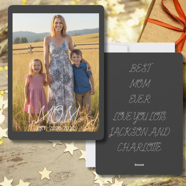 Tarjeta Festiva Mom Established Mother s Day Photo  (Subido por el creador)
