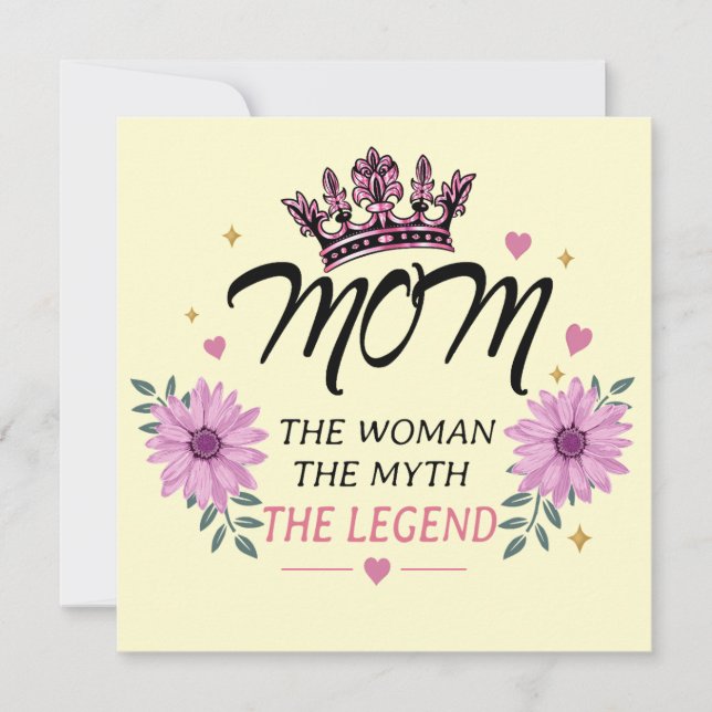 Tarjeta Festiva Mom The Legend Mother's Day Gift (Anverso)