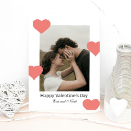 Tarjeta Festiva Momento de foto de San Valentín de corazón blanco 