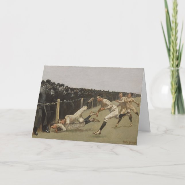 Tarjeta Festiva Momento del aterrizaje, Yale contra Princeton, día (Anverso)