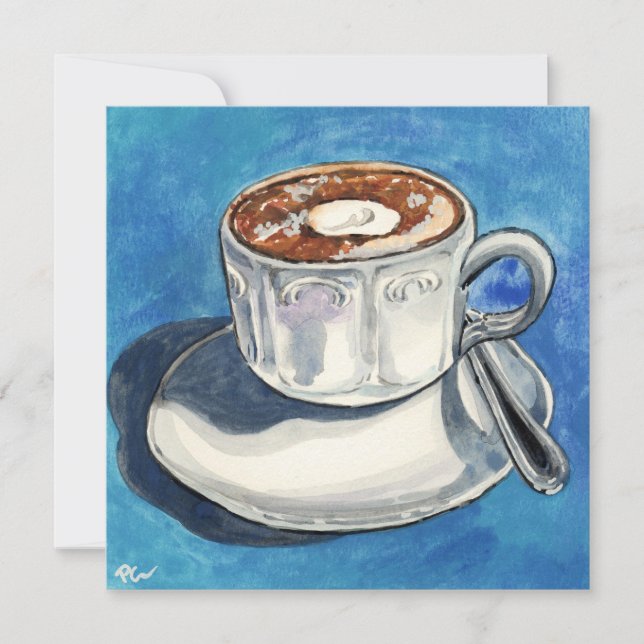 Tarjeta Festiva Momento del café #01  (Anverso)