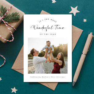 Tarjeta Festiva Momento maravilloso de la primera foto de la famil