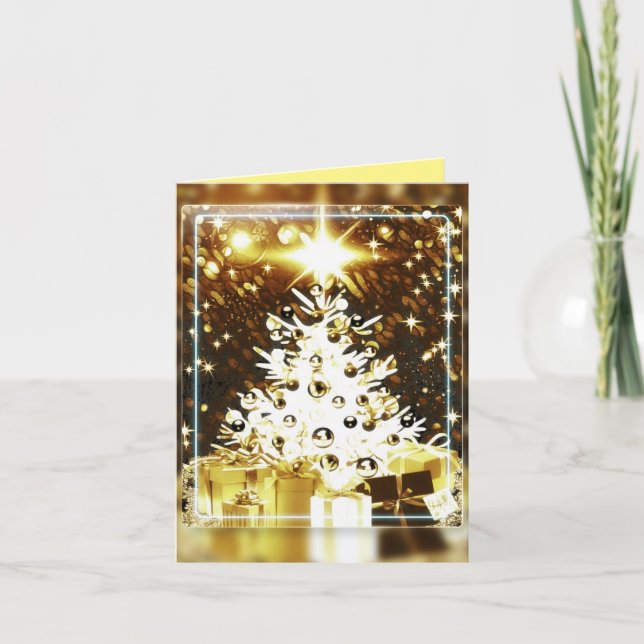 Tarjeta Festiva Momentos de vacaciones doradas (Anverso)