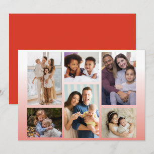 Tarjeta Festiva Momentos en foco: Personalizable 6 Collage de foto