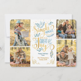 Tarjeta Festiva Momentos sencillos traen una gran foto de oro azul