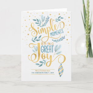 Tarjeta Festiva Momentos simples Traen nombre de gran alegría azul
