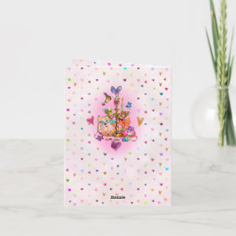 Tarjeta Festiva Mona Pastel