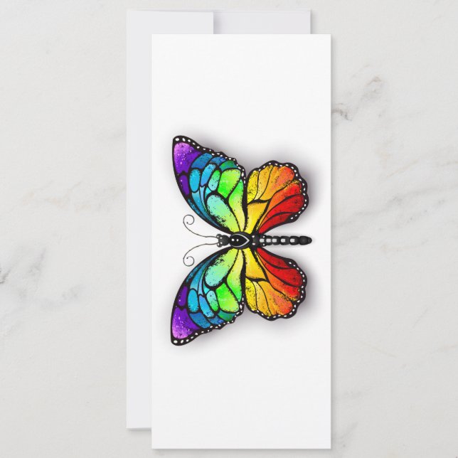 Tarjeta Festiva Monarca de mariposa arcoiris (Anverso)