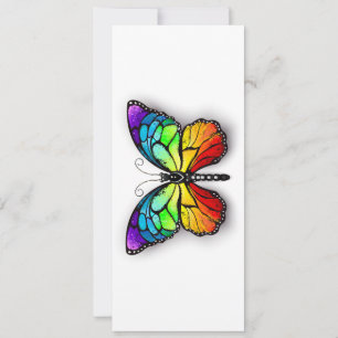 Tarjeta Festiva Monarca de mariposa arcoiris