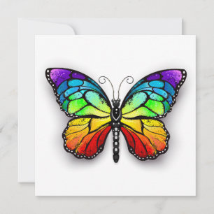 Tarjeta Festiva Monarca de mariposa arcoiris